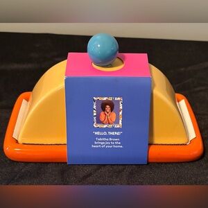 NWT - Tabitha Brown Butter Dish “Spread Love” Vibrant Orange Yellow Blue Colors
